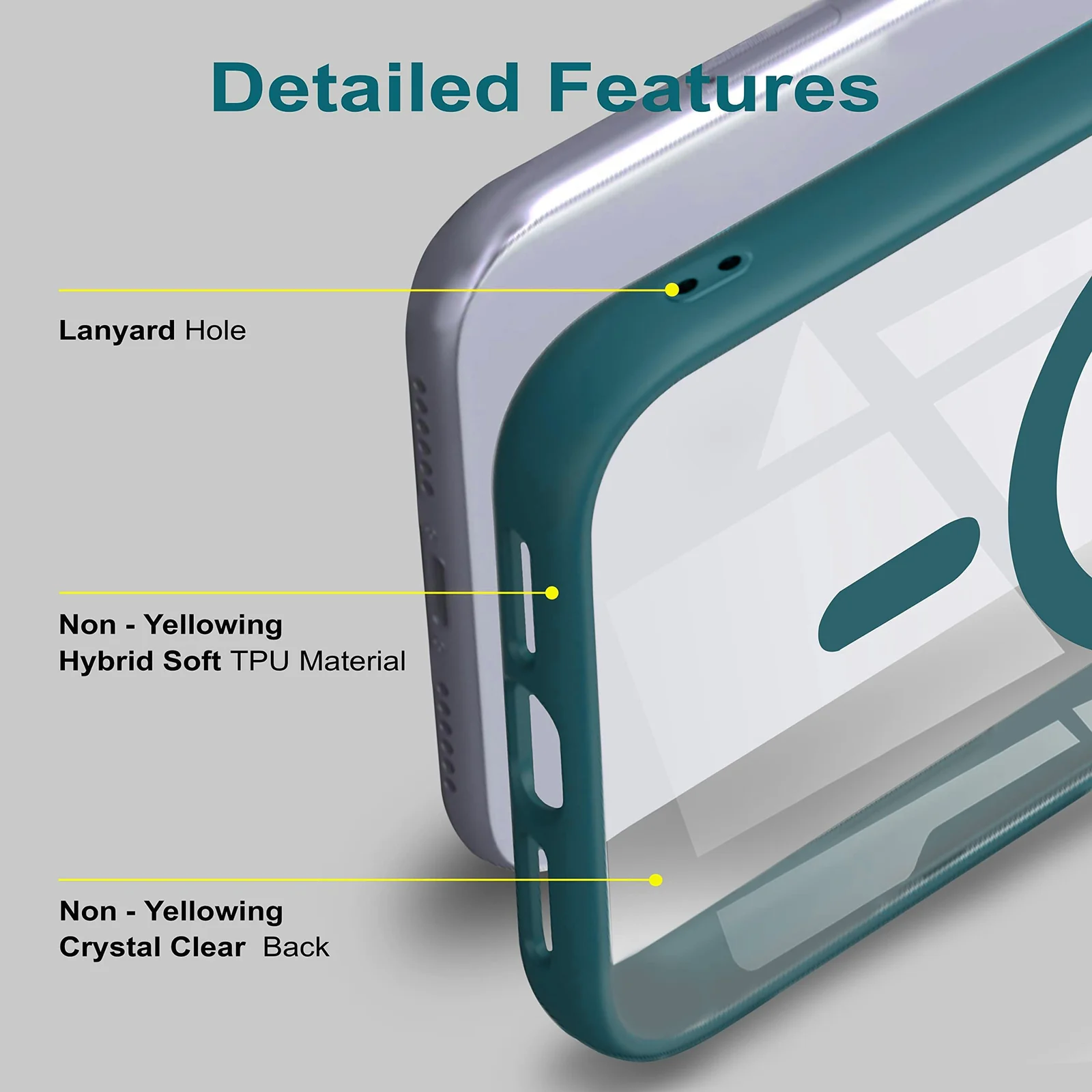 DL3 MOBILAK Clear Three-Layer Protective Phone Case for Apple iPhone 7 Plus - Green 2
