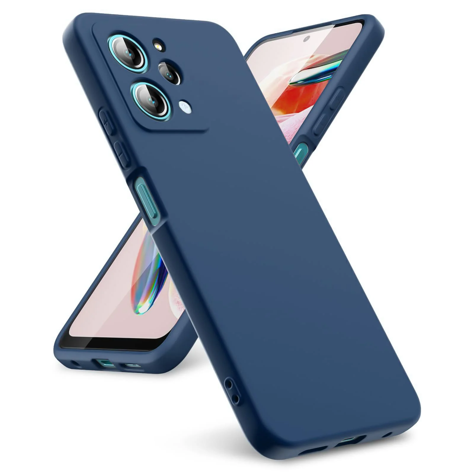 DL3 Mobilak Xiaomi Redmi Note 12 4G (Not 5G) Case, Soft Flexible Liquid Silicone Gel Rubber Bumper Cover, Full Body Shockproof Protective Phone Case - Blue