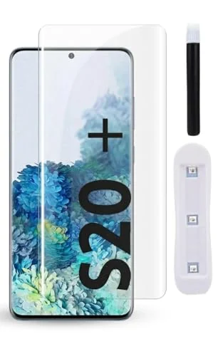 DL3 Mobilak Screen Protector Samsung Galaxy S20+/S20 Plus [Liquid UV Tempered Glass] Full Screen [Sensitive Touch][Fingerprint Sensor Compatible] HD - Clear