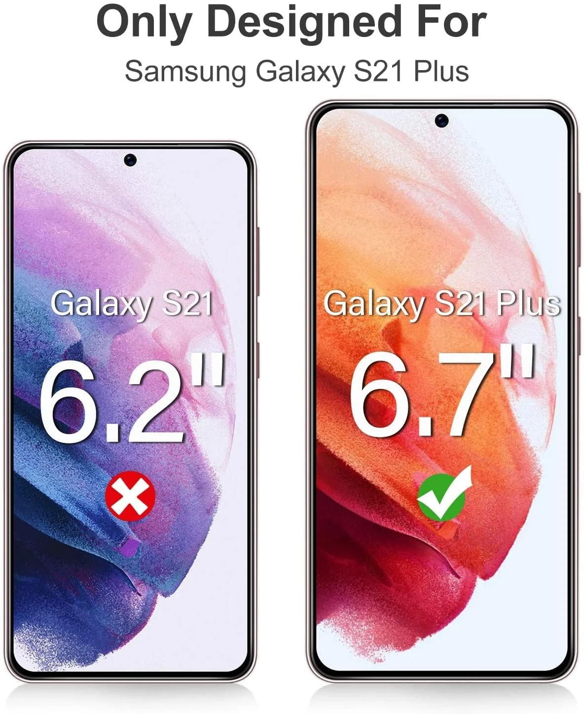 DL3 Mobilak Screen Protector for Samsung Galaxy S21 Plus, Tempered Glass Screen Saver Premium HD Protective, Scratch Resistant, NO-Bubble, 9H Hardness, Full Coverage Film - Clear
