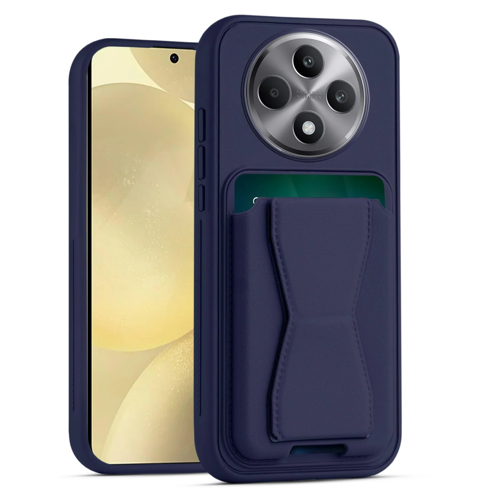 DL3 Mobilak Leather Wallet Case for OPPO Reno12 F / Reno 12F, Camera protection, Shock-absorbing protection, Built-in kickstand - Blue