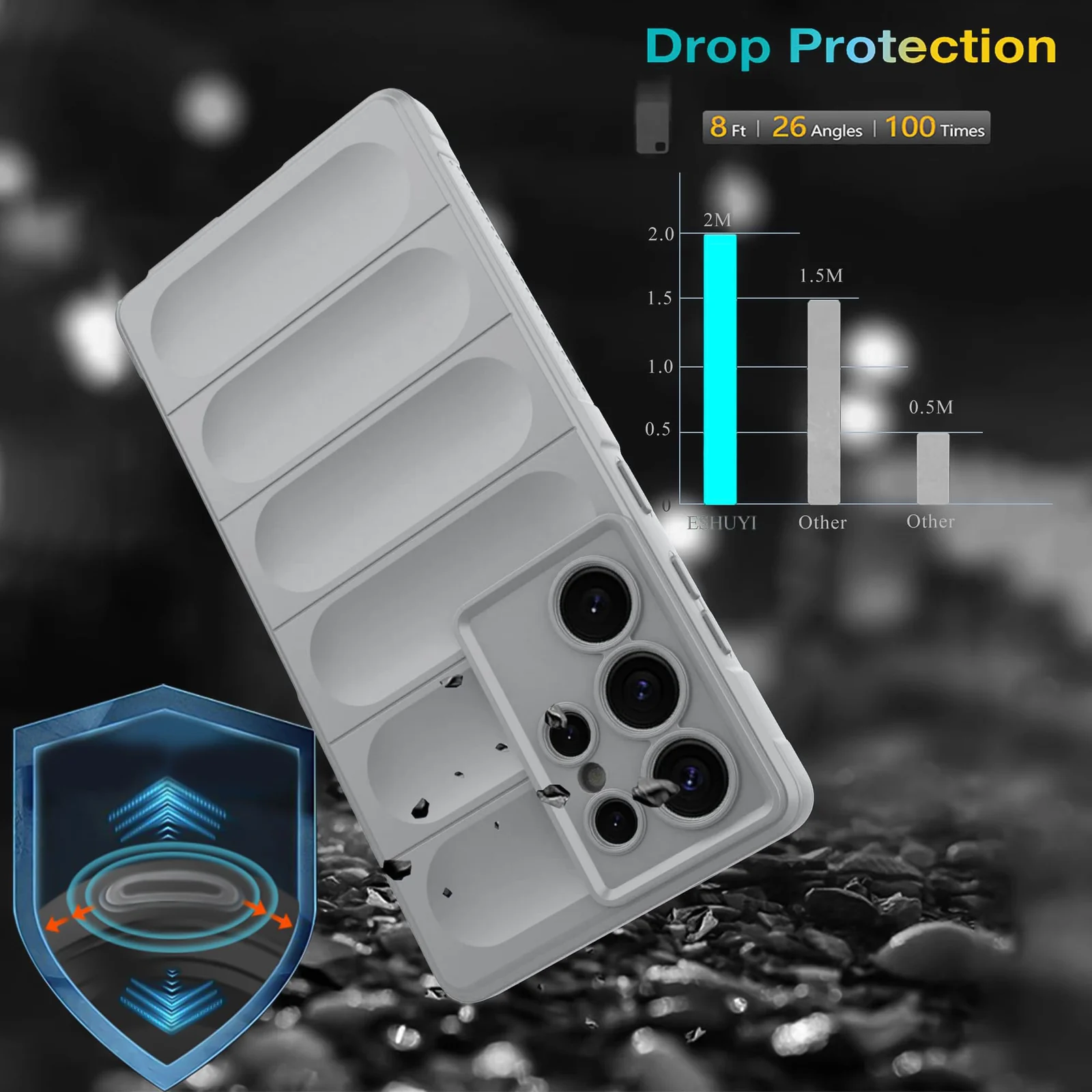 DL3 Mobilak Flexible Silicone and TPU Protective Case with Camera Protection for Samsung Galaxy S25 Ultra - Gray
