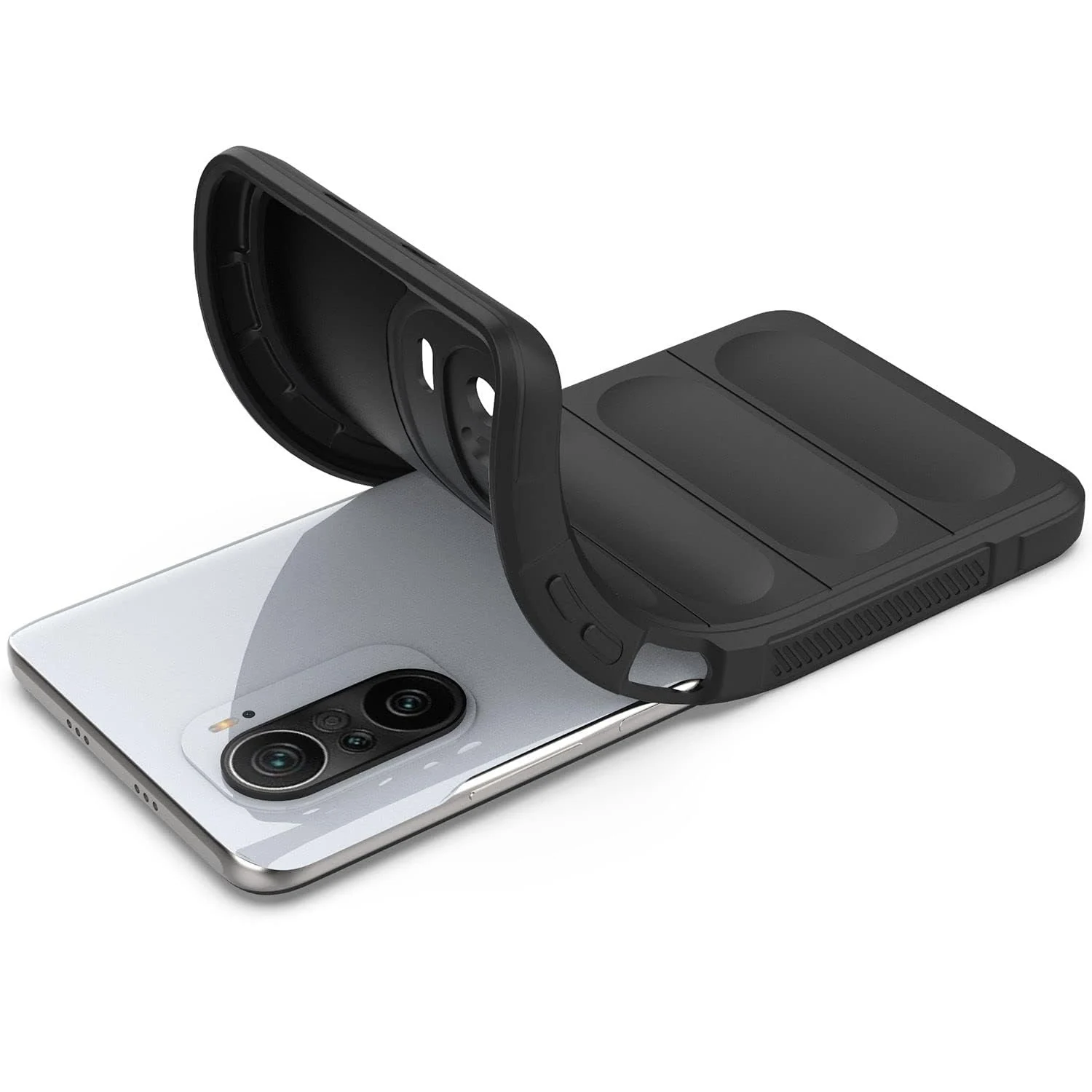 DL3 Mobilak Flexible Silicone and TPU Protective Case with Camera Protection for Xiaomi Poco F3 / RedMi K40 / K40 Pro / Mi 11i / Mi 11X - Dark Gray