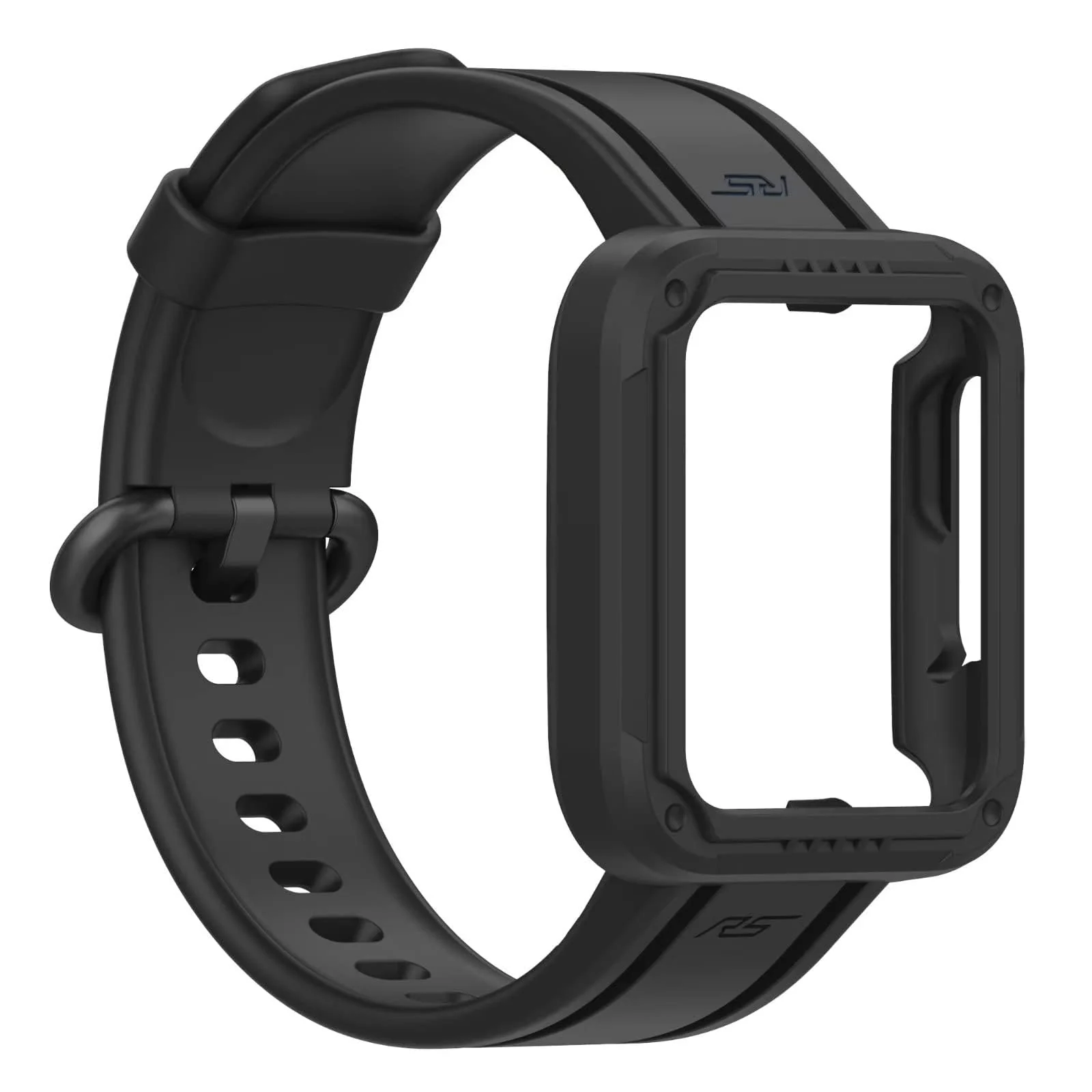 DL3 Mobilak Replacement Wrist Band Compatible with Xiaomi MI Watch Lite/Redmi Watch 2 Lite/Poco Watch/Redmi Watch 2/Horloge 2, Adjustable Soft Silicone Wrist Strap with Cover ( ), unisex-adult - Black