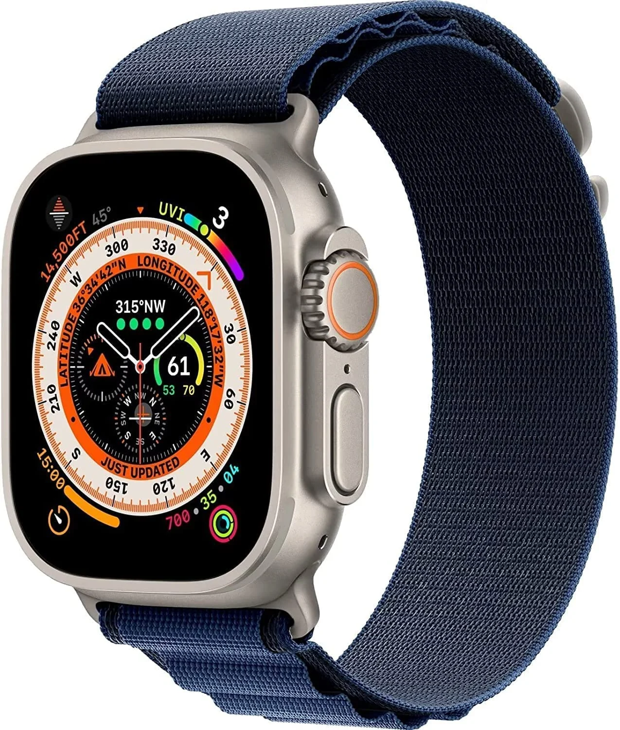 DL3 Mobilak Alpine Loop Nylon Strap Compatible with Apple Watch Band 38mm 40mm 41mm Men Women, Rugged Alpine Loop Nylon Sport Bands with Titanium C-Hook Stap for iWatch Series SE2 SE 9 8 7 6 5 4 3 2 1 - Blue