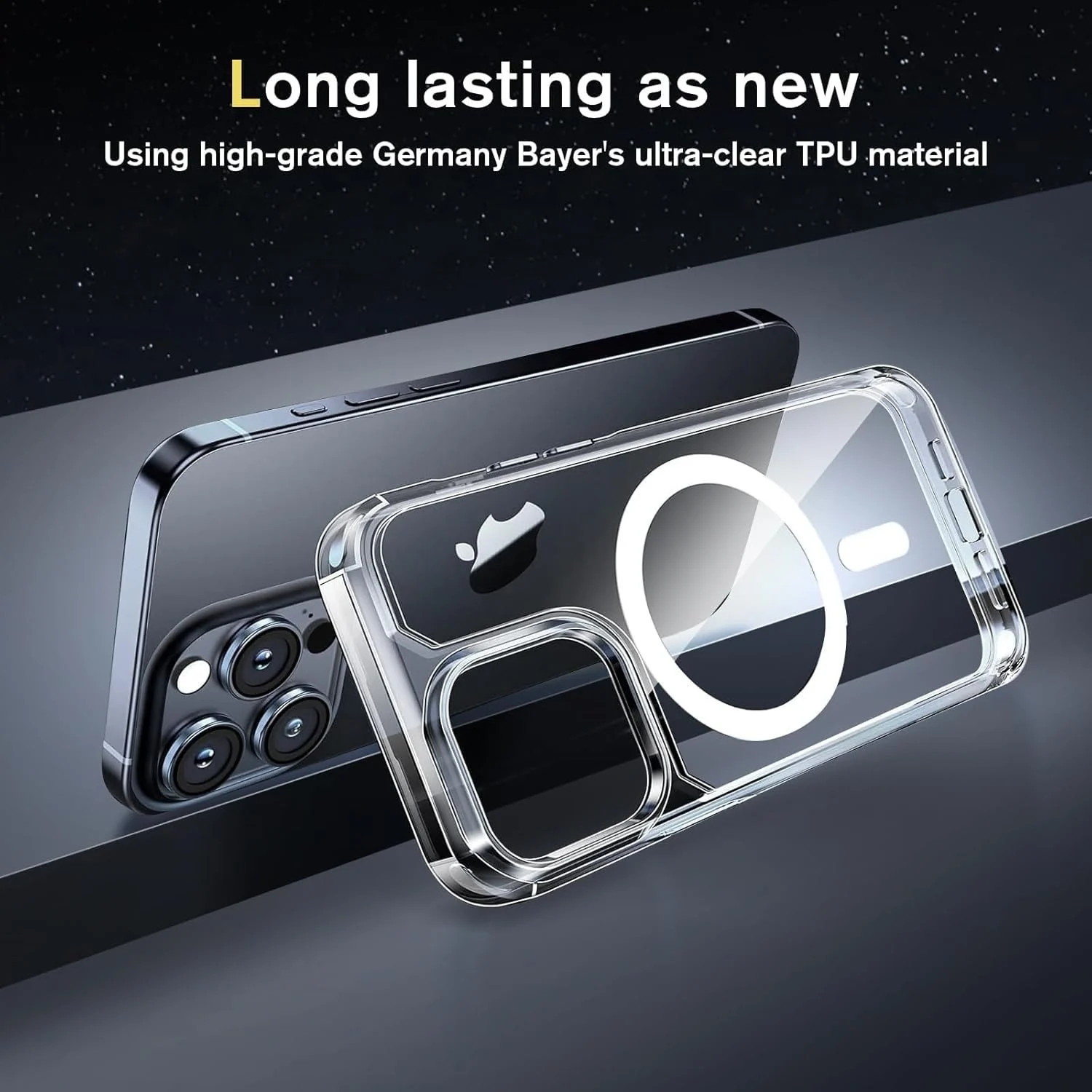DL3 MOBILAK for iPhone 16 Pro Max Case Clear [Compatible with MagSafe] Slim Magnetic Clear Bumper Case