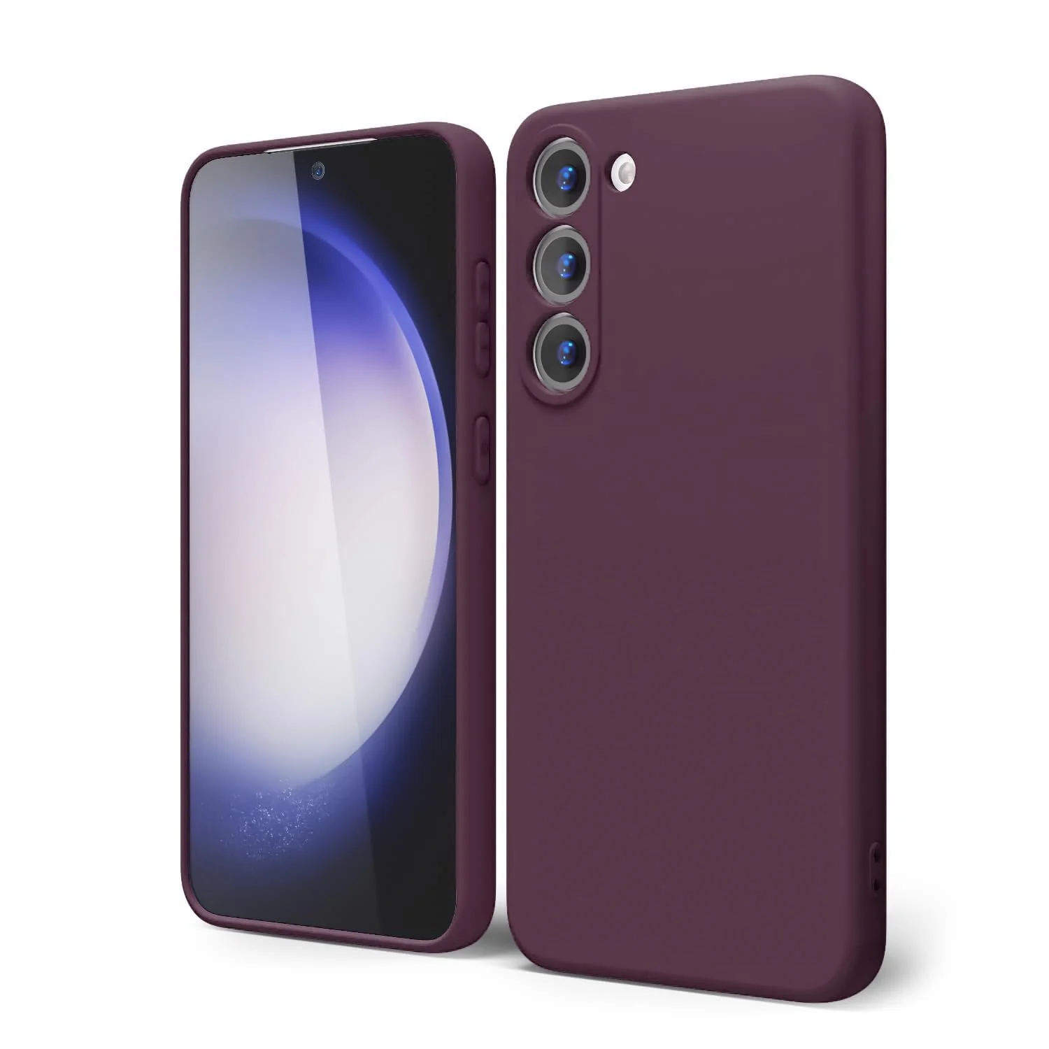 DL3 Mobilak Liquid Silicone Protective Case for Samsung Galaxy Note10 with Microfiber Lining and Shockproof Design - Wine Red