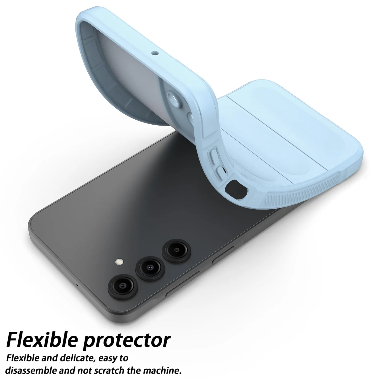 DL3 Mobilak Silicone Case for Samsung Galaxy A25 Heavy Duty Protective [Slim Fit] Shockproof Soft Flexible Protective Design Shock-Absorption TPU Cover With Camera Protection - Baby Blue
