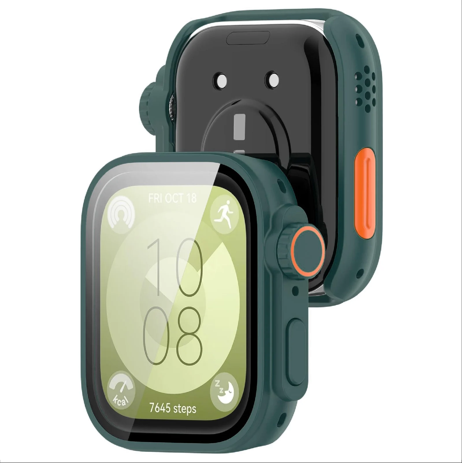 DL3 MOBILAK Ultra-Style Watch Case with Tempered Glass for Huawei Watch Fit 3, Green