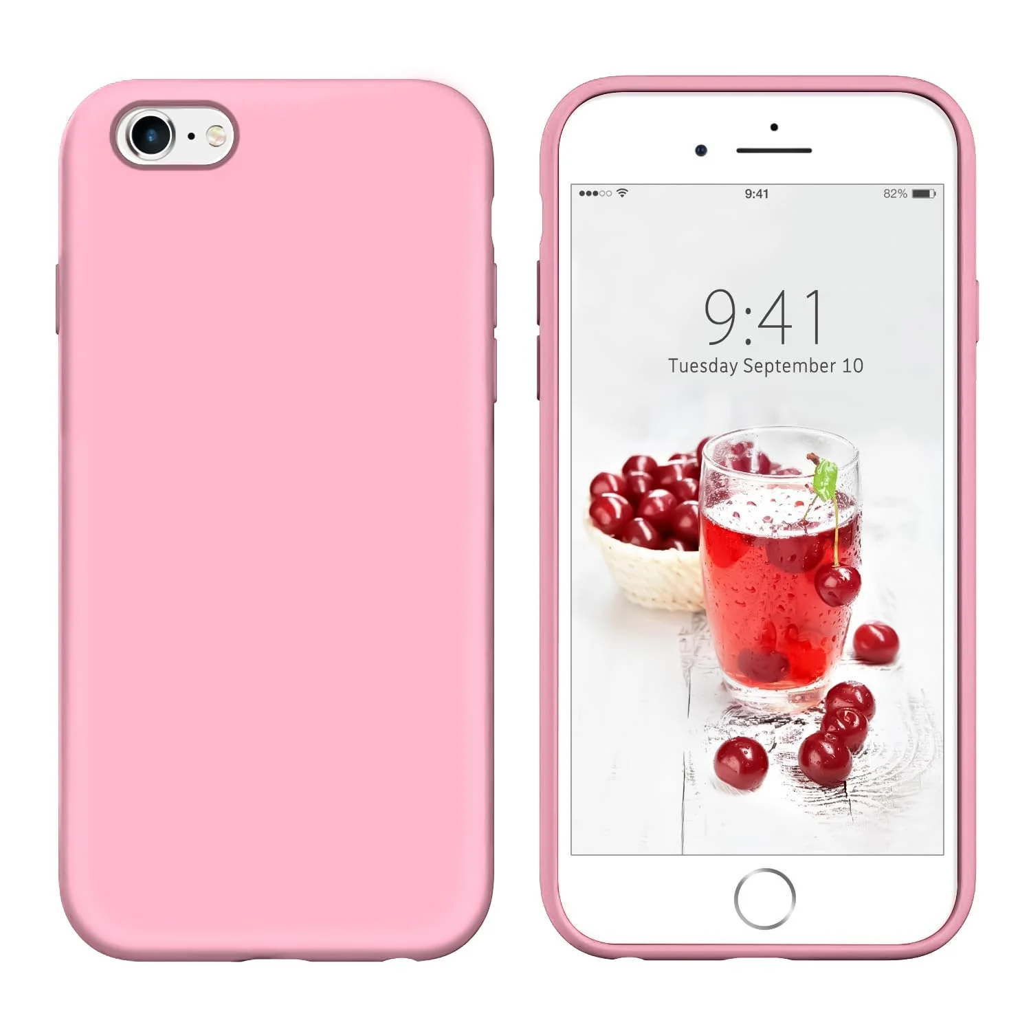 DL3 Mobilak Liquid Silicone Case for iPhone 6 Plus / 6S Plus, Shock-absorbing protection, Scratch-resistant surface, Soft microfiber lining - Pink