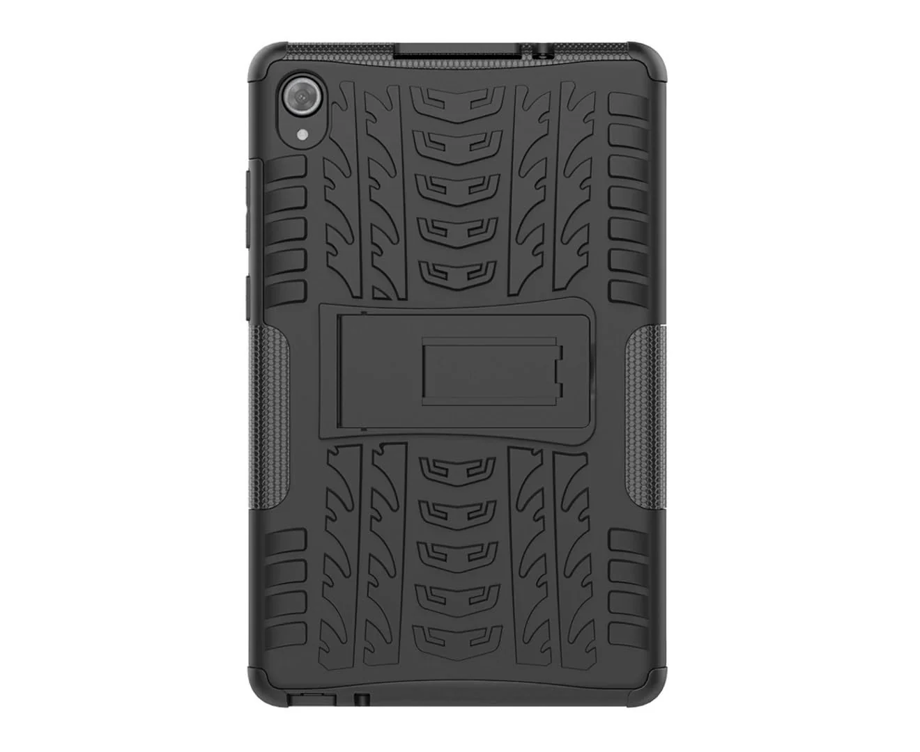 DL3 Mobilak Case For Lenovo Tab M8 4th Gen 2023/3rd Gen 2022/HD LTE 2021/Tab M8 HD/Tab M8 FHD 2019 8.0 inch, Hybrid Rugged Armor Heavy Duty 2 in 1 TPU + PC Dual Layer Case with Kickstand - Black