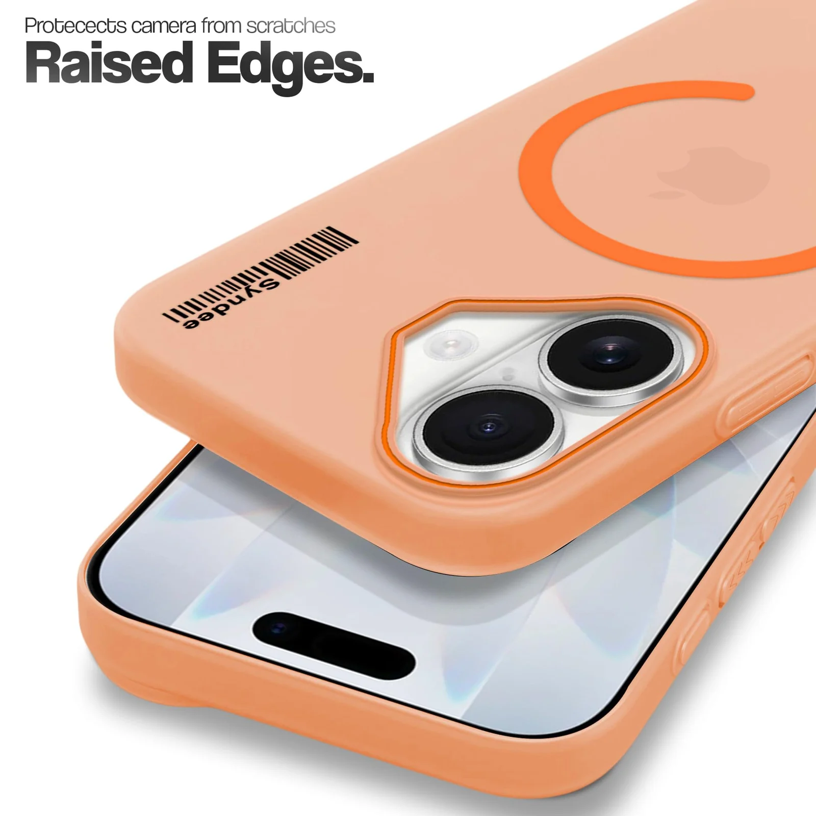 DL3 Mobilak Matte MagSafe-Compatible Magnetic Case for iPhone 17 with Camera Protection and Ring Holder - Orange