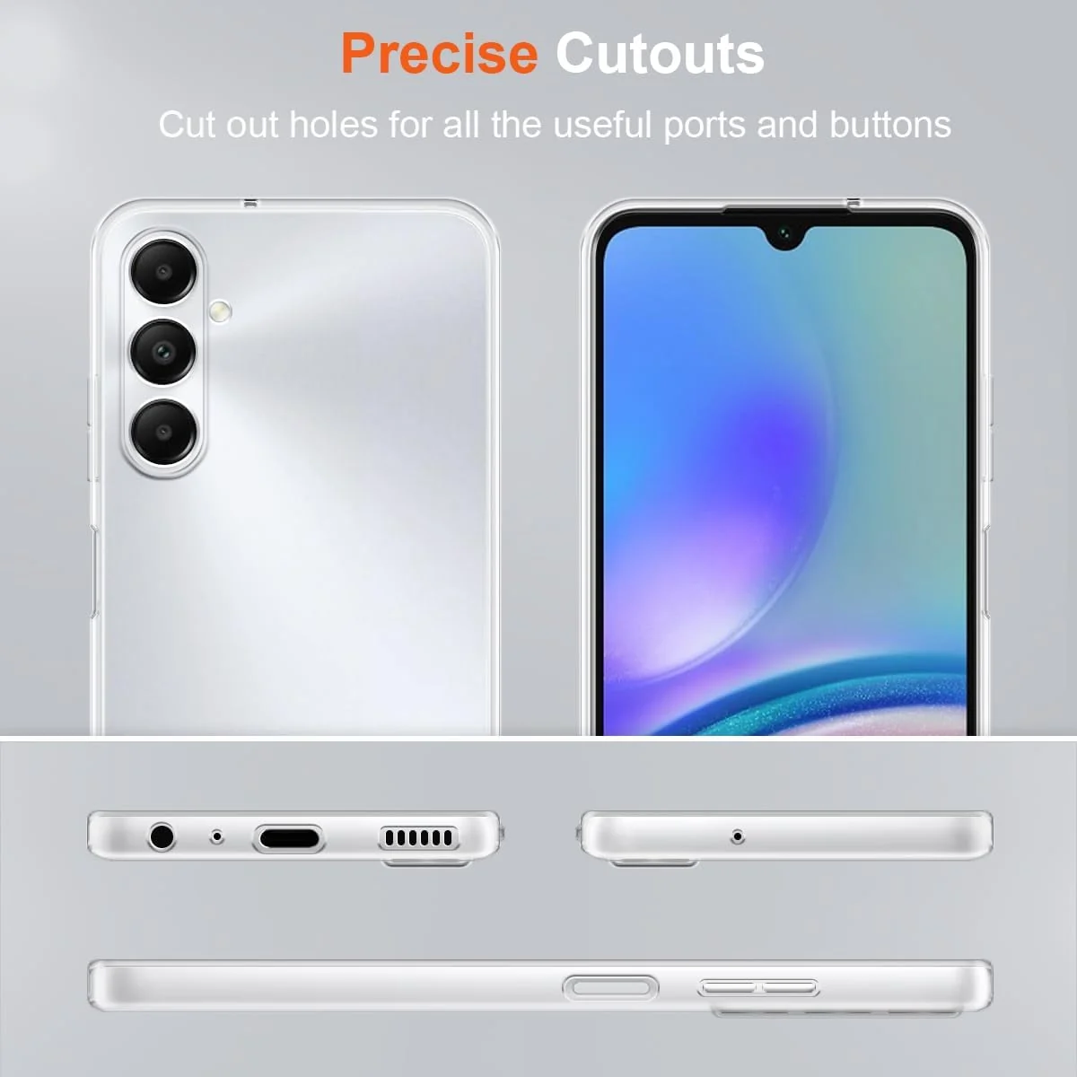 DL3 Mobilak Case Compatible with Samsung Galaxy A05s Case Crystal Soft TPU Gel Case Flexible Silicone Anti-Scratch Camera Protection TPU Cover - Clear