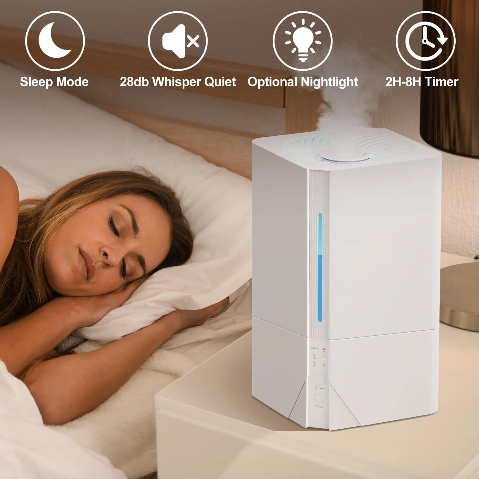 MOBIGON 7 L Top-Fill Cool Mist Humidifier, White