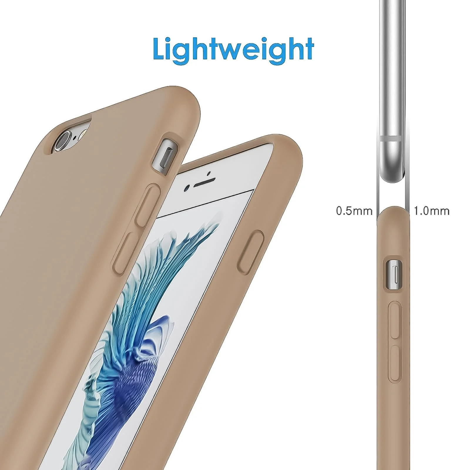 DL3 Mobilak Liquid Silicone Protective Case for iPhone 6 Plus / 6S Plus with Camera Protection and Microfiber Lining - Desert