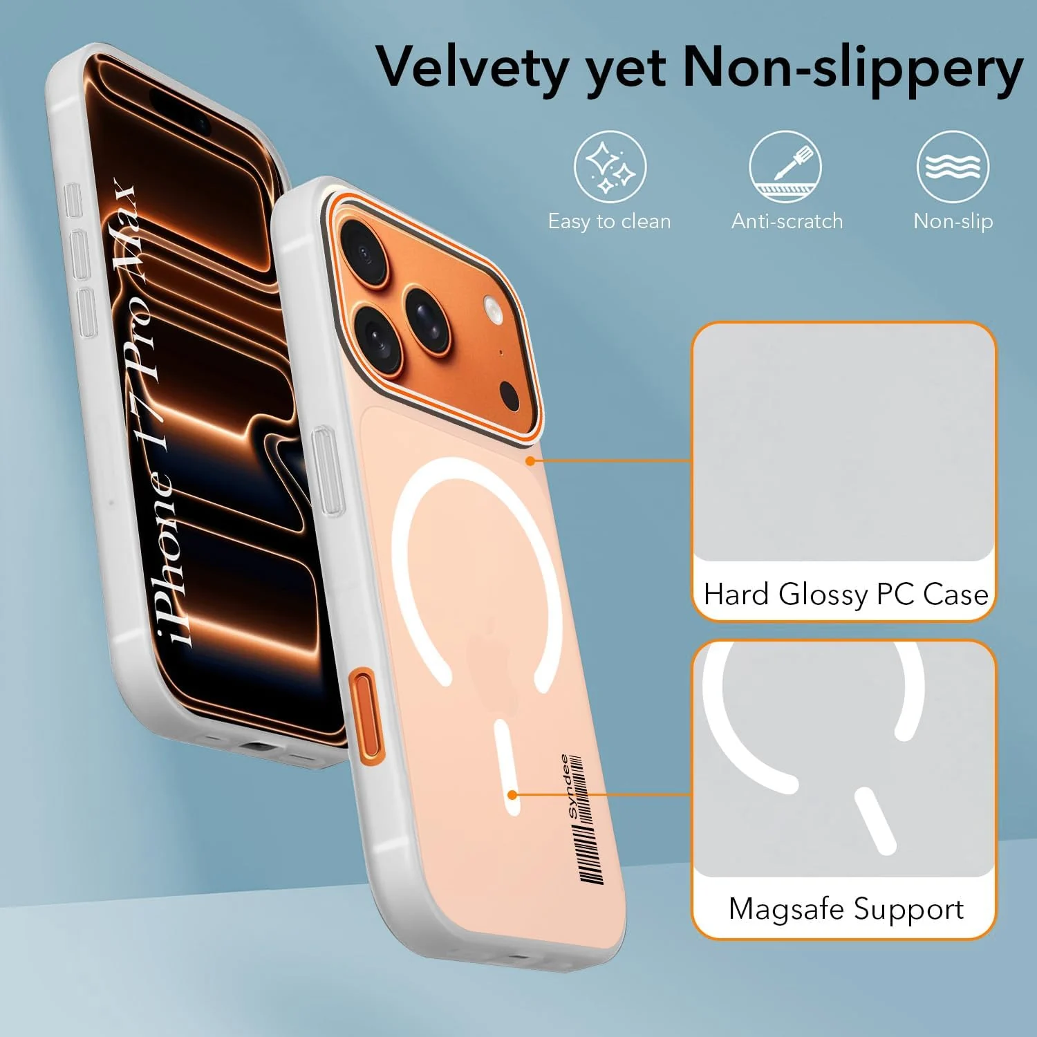 DL3 Mobilak Translucent Matte Case for Honor 600 5G, Compatible with MagSafe accessories, Shock-absorbing protection, Integrated ring holder - Clear