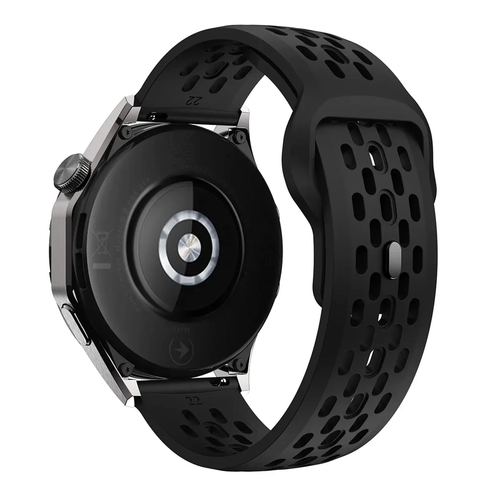 DL3 Mobilak 22mm Breathable Sport Band for Xiaomi Redmi Watch 5 Lite/5 Active/Samsung Galaxy Watch 3 45mm/Watch 46mm/Gear S3/Huawei watch GT6 GT5 GT4 GT3 GT2 (46MM)/GT2E/GT 3 Pro/GT 5 Pro, Soft Silicone Strap - Black