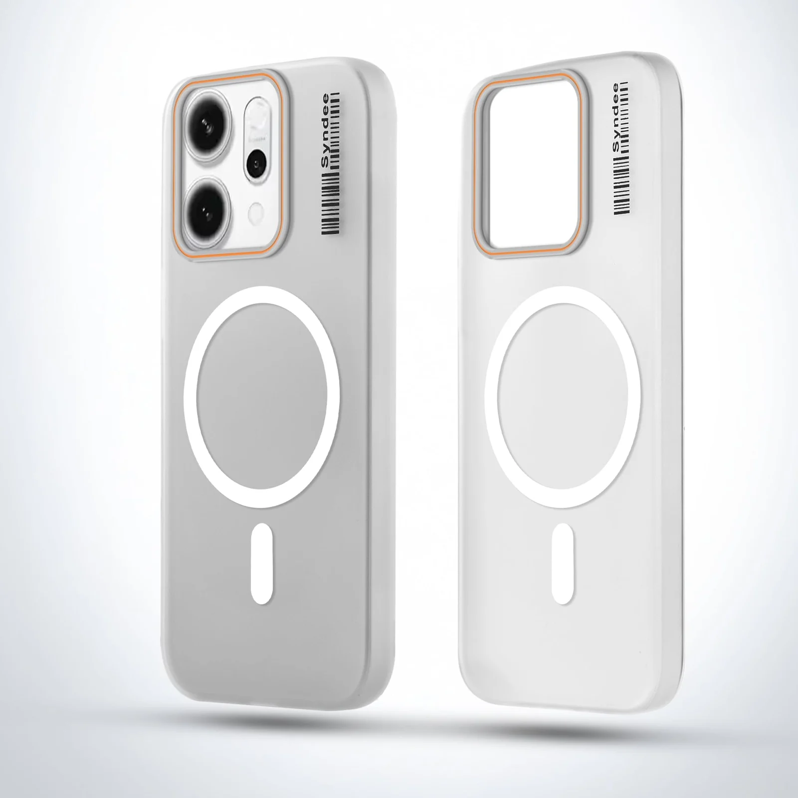 DL3 Mobilak Translucent Matte Case for OPPO Reno 14 5G, Compatible with MagSafe accessories, Shock-absorbing protection, Integrated ring holder - Clear