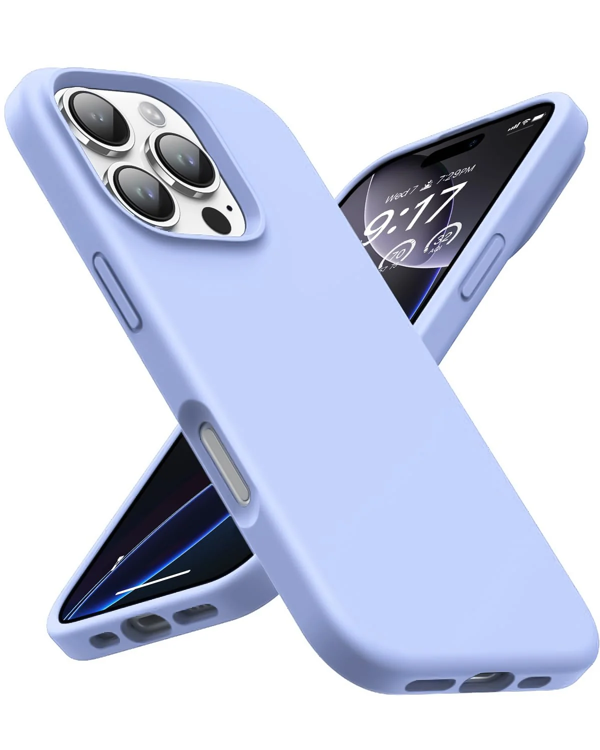 DL3 Mobilak Liquid Silicone Protective Case with Soft Microfiber Lining for iPhone 16 Pro Max - Baby Blue