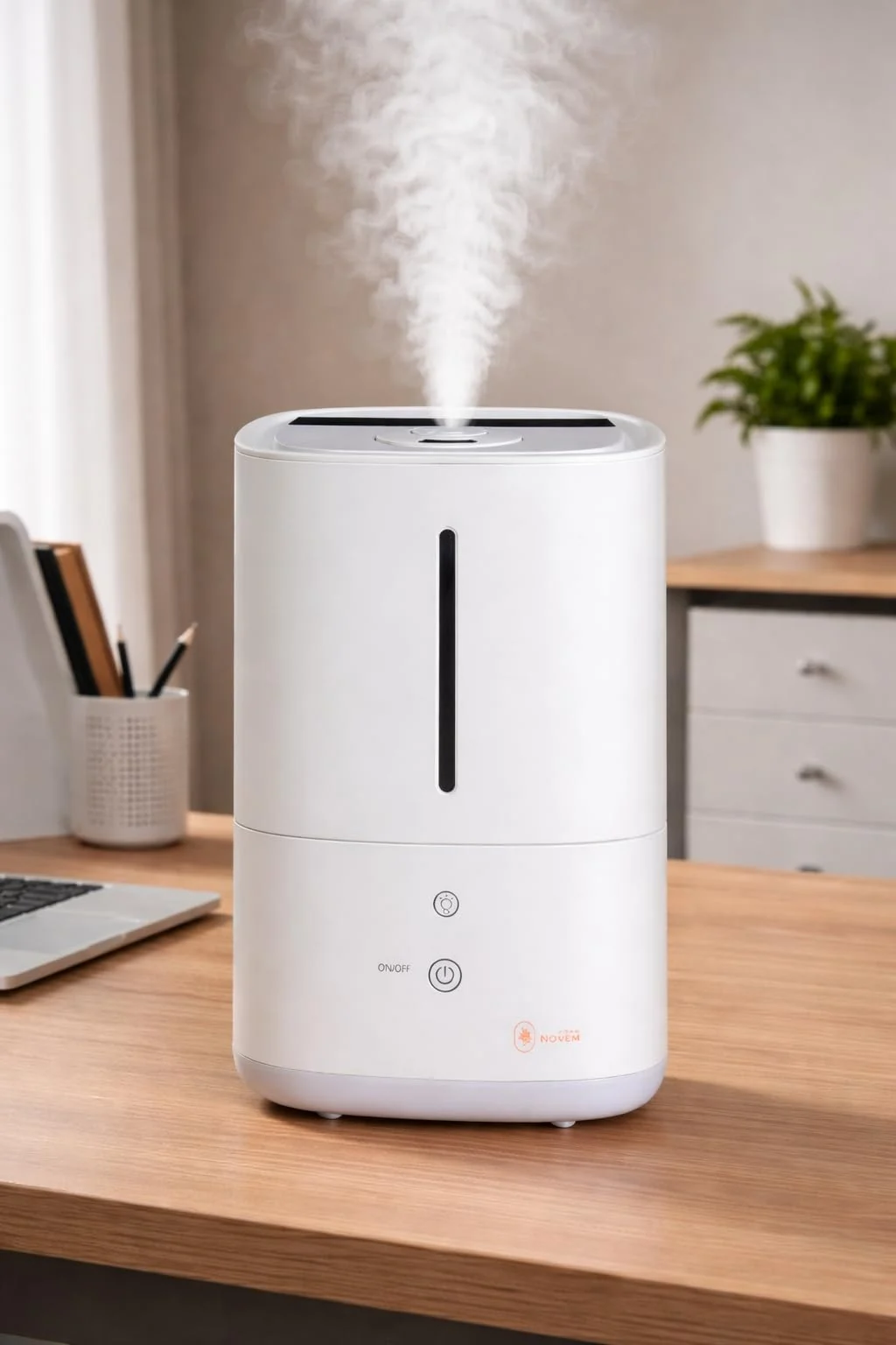 Mobigon Ultrasonic Humidifier Against Dry Heating Air 4L, Room Humidifiers for Bedroom, Children's Room and Plants, Air Humidifier, Ultra Quiet Aroma Diffuser - White