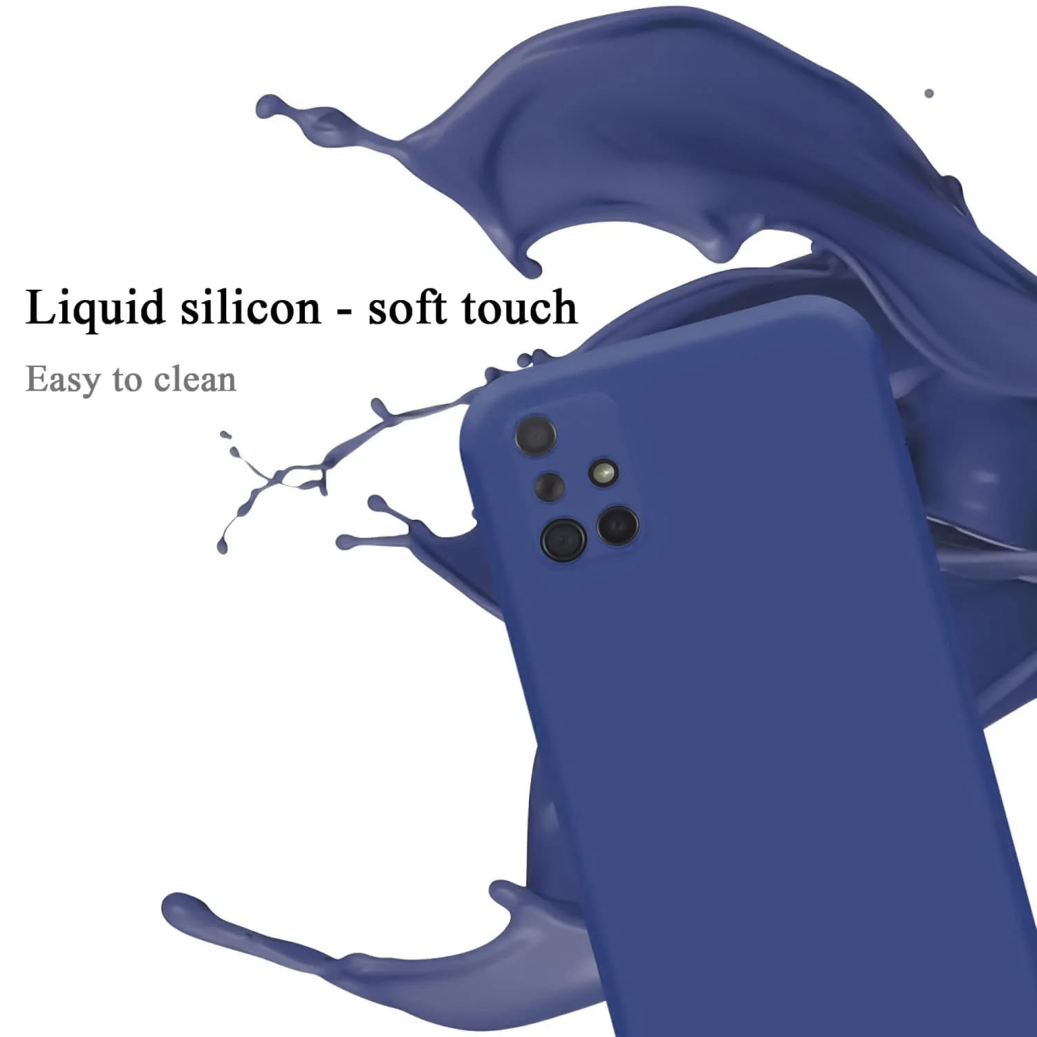DL3 Mobilak Soft Silicone Protective Case for Samsung Galaxy A71 with Microfiber Lining and Shockproof Design - Blue 1