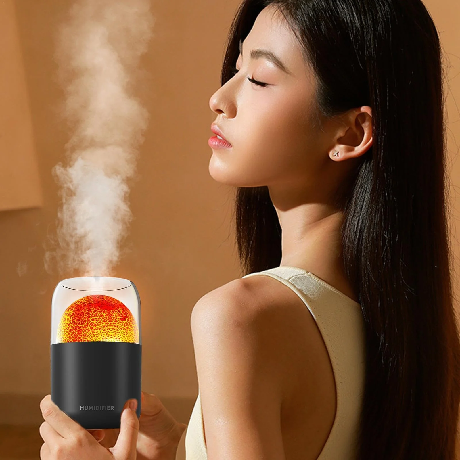 MOBIGON Volcano Mist 300 ml Aroma Diffuser and Humidifier, Black - A-Black