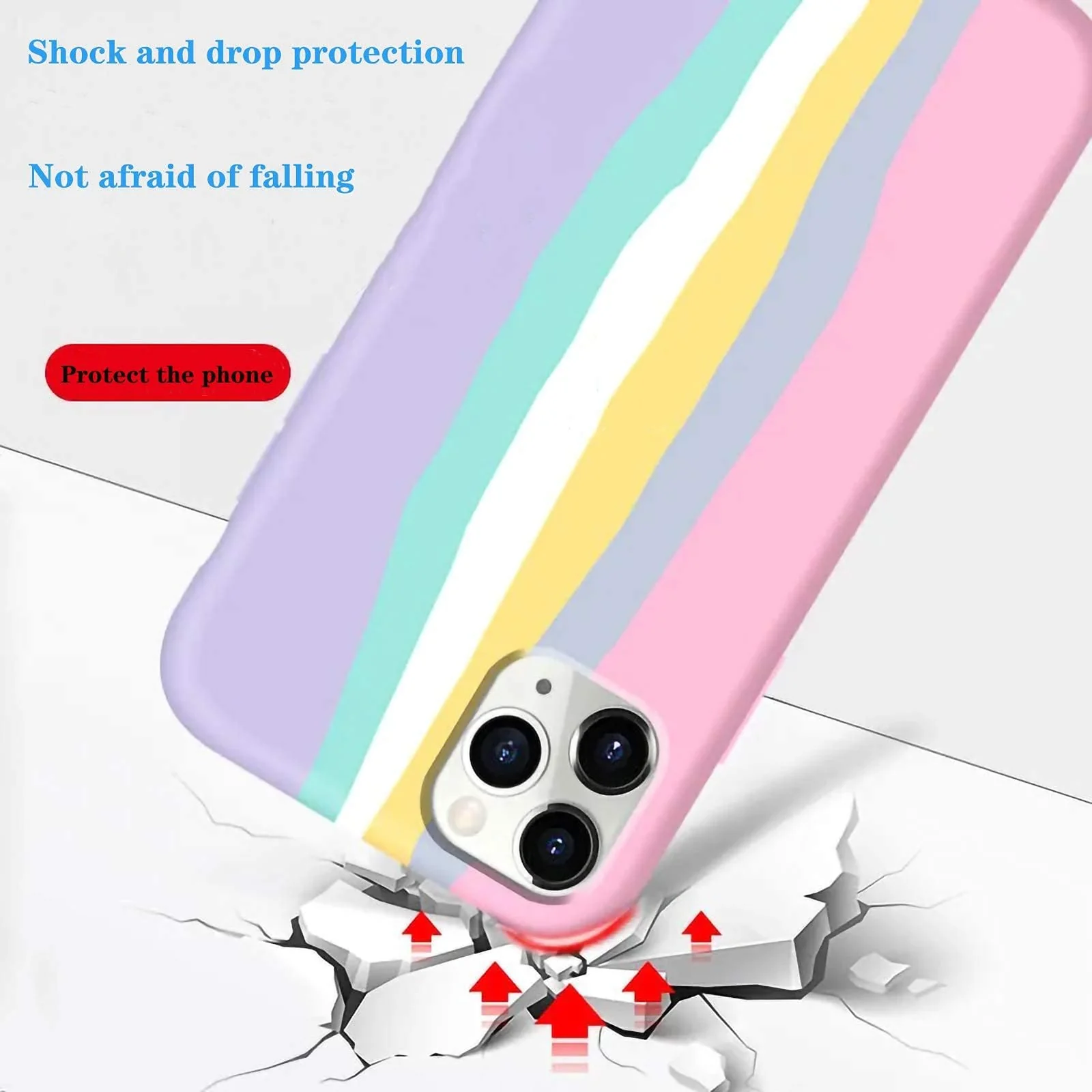 DL3 Mobilak Liquid Silicone Protective Case for iPhone 14 Pro Max (6.7 Inch) with Camera Protection and Microfiber Lining - Multicolor 3