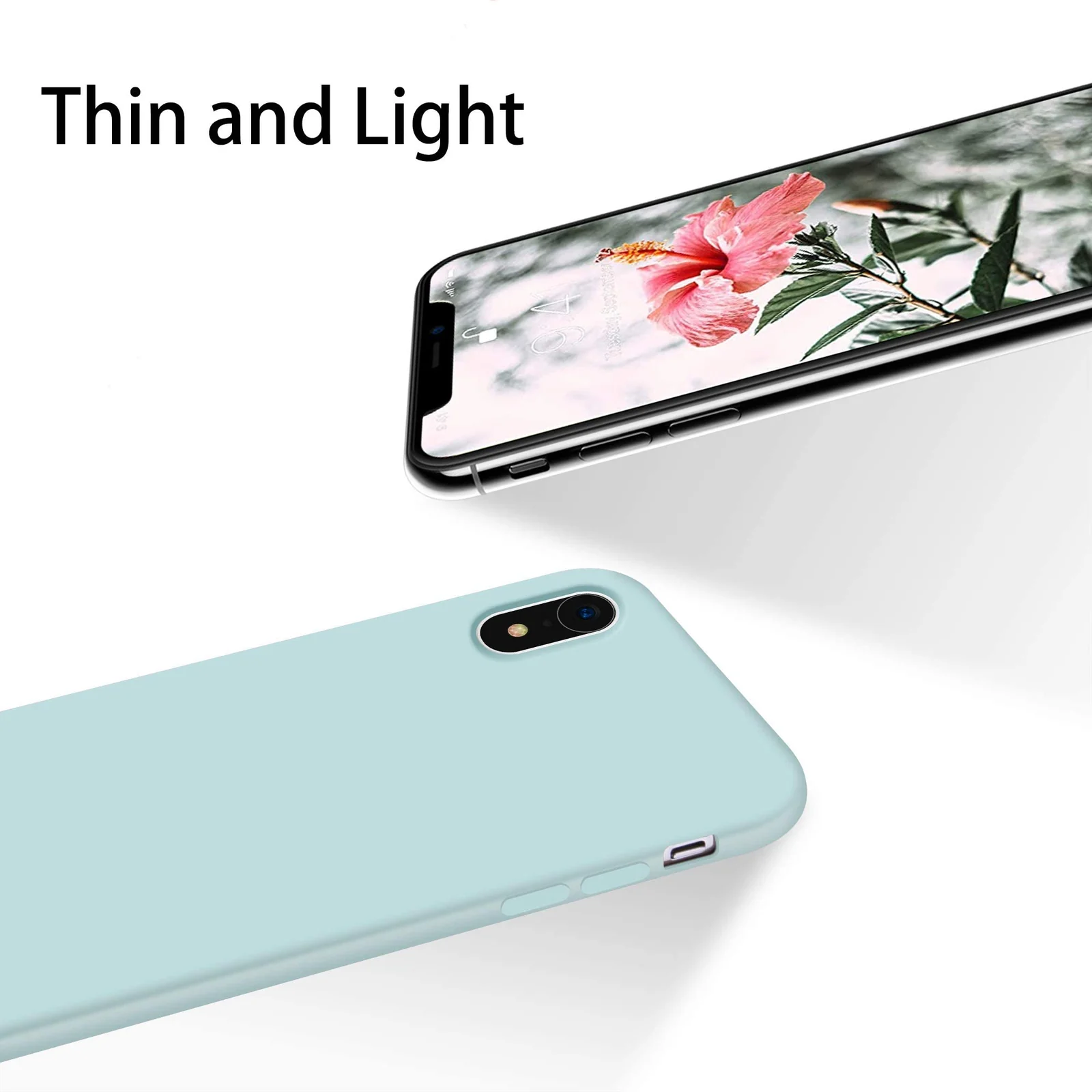 DL3 Mobilak Liquid Silicone Protective Case with Soft Microfiber Lining for iPhone XR - Mint Green