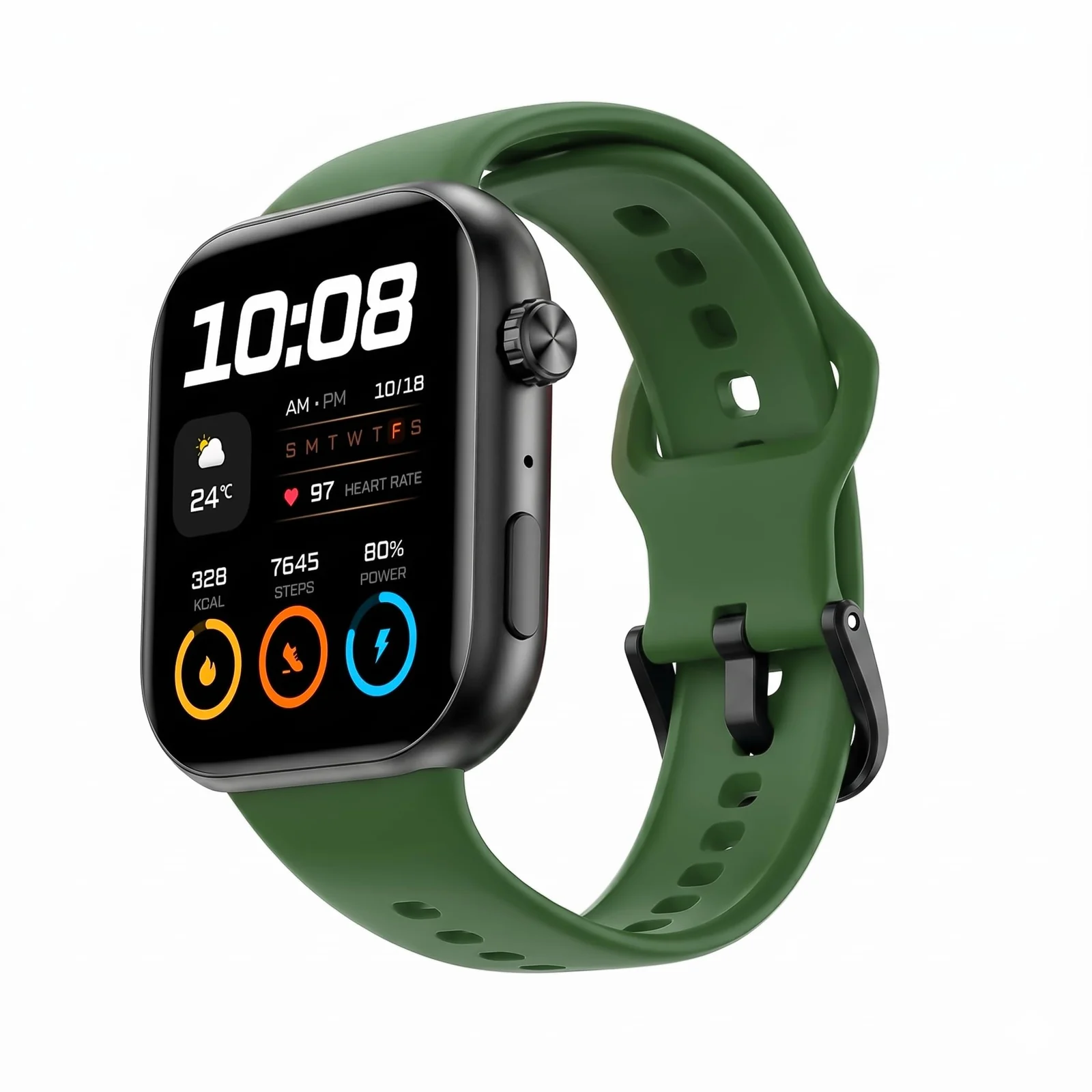 DL3 Mobilak Silicone Bracelet for HONOR Choice Watch 2i Strap, Soft Silicone Sport Replacement Strap for Women/Men, Adjustable Waterproof Sports Band for HONOR Choice Watch 2i - Green