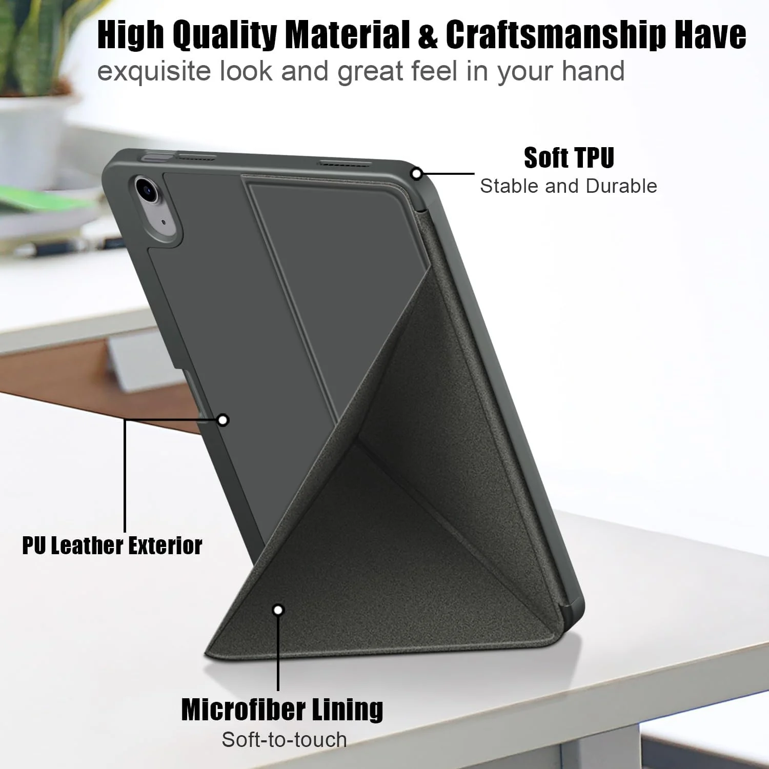 DL3 Mobilak Compatible with iPad Mini 6 case (8.3 inch, 2021), iPad Mini 6th Generation Case, Smart Stand, Pencil Holder, Shockproof Slim Lightweight Leather Cover, Modern Abstract Design - Grey