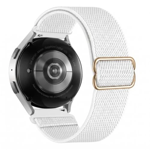 22MM Strap Nylon Loop Band For Xiaomi Redmi Watch 5 Active/5 Lite/for Samsung Galaxy Watch 46MM/Watch 3 45MM/Gear S3/for Huawei watch (GT7 GT6 GT5 GT4 GT3 46MM)/GT2E/GT 7 Pro/GT 6 Pro (A-White)