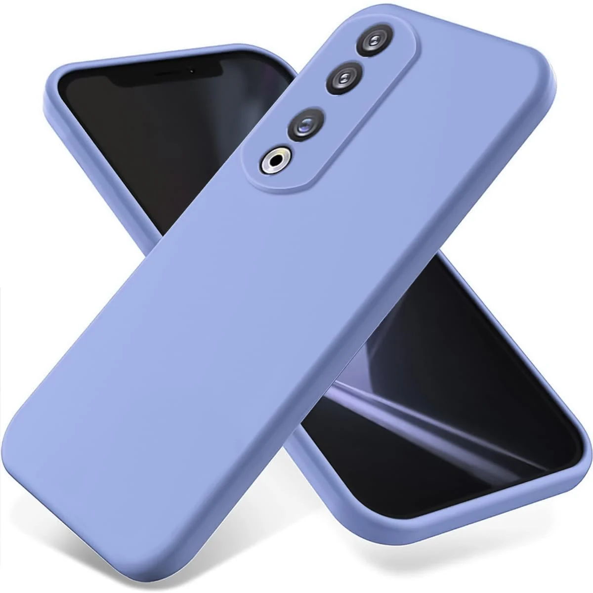 DL3 Mobilak Soft Silicone Protective Case for Honor 70 with Microfiber Lining and Shockproof Design - Baby Blue