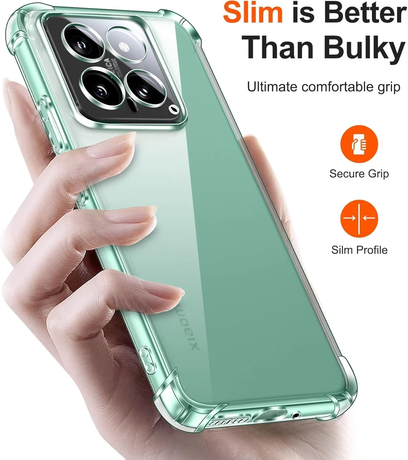 DL3 Mobilak Clear TPU Protective Case for Xiaomi 14 with Camera Protection and Shockproof Design - Clear