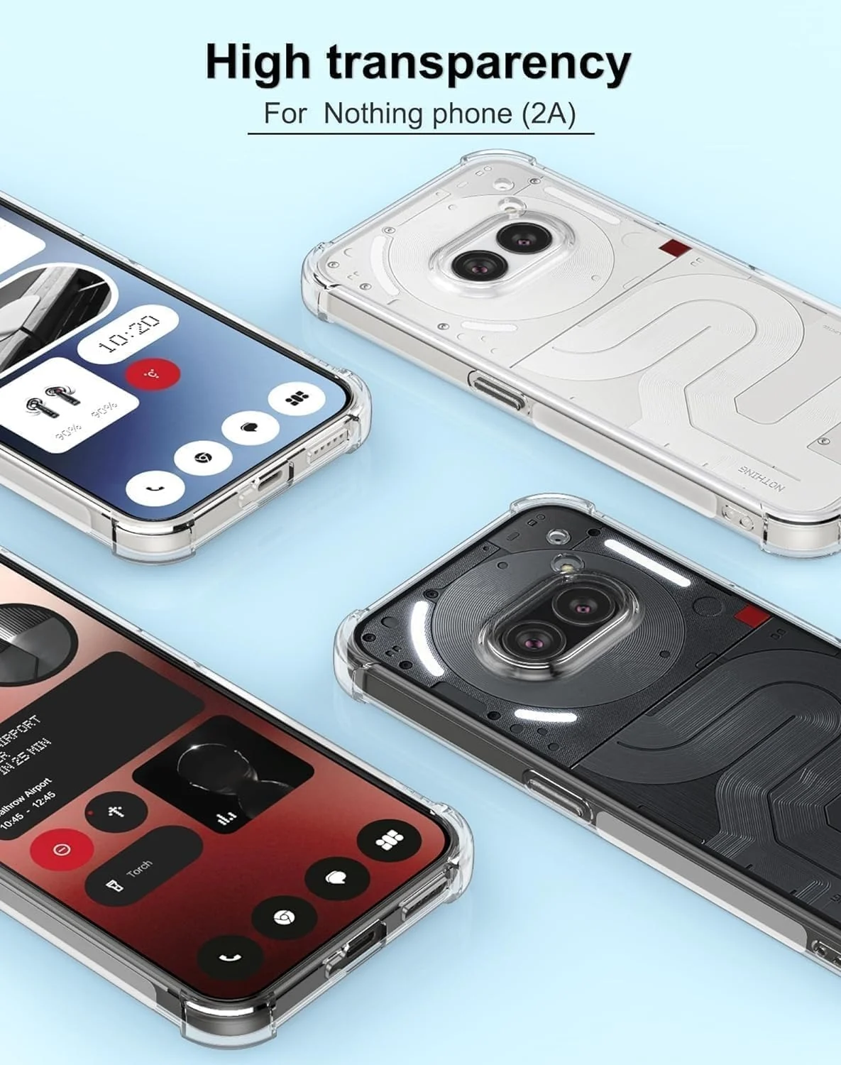DL3 Mobilak Case Compatible with Nothing Phone 2A 5G, Cover Silicone TPU Gorilla Anti-shock Protector Camera Shockproof Corners - Clear