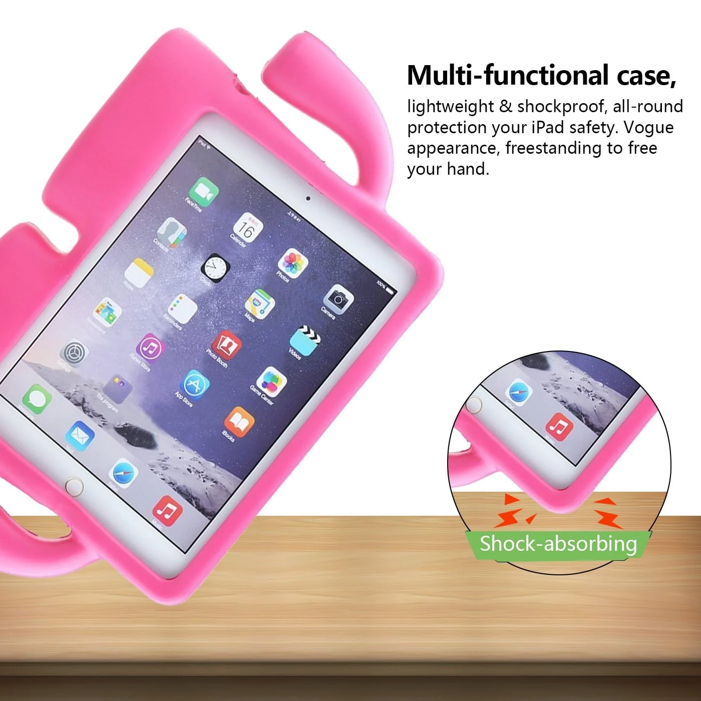 DL3 Mobilak Kids Case For iPad 6th/5th Generation (9.7 Inch, 2018/2017 Model), iPad Air 2 & 1st Case, iPad Pro 9.7 Case 2016 Case Shockproof Heavy Duty Cute Cover for Boys Girls - Pink
