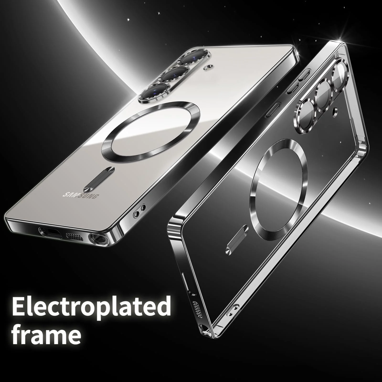 DL3 Mobilak Clear MagSafe-Compatible TPU Case and Camera Lens Protector for Samsung Galaxy A36 5G - Black