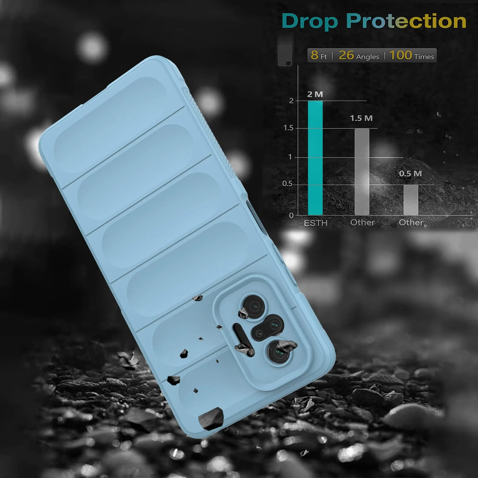 DL3 Mobilak Flexible Silicone and TPU Protective Case with Camera Protection for Xiaomi Redmi Note 10 Pro / Note 10 Pro Max - Baby Blue