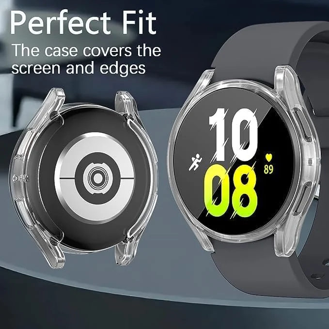 DL3 Mobilak Case Compatible with Samsung Galaxy Watch 4 40mm 2021 & Watch 5 40mm 2022 Case All-Around Screen Protector Watch Soft TPU Shockproof Cover Slim Guard Thin Bumper Shel Protector - Clear