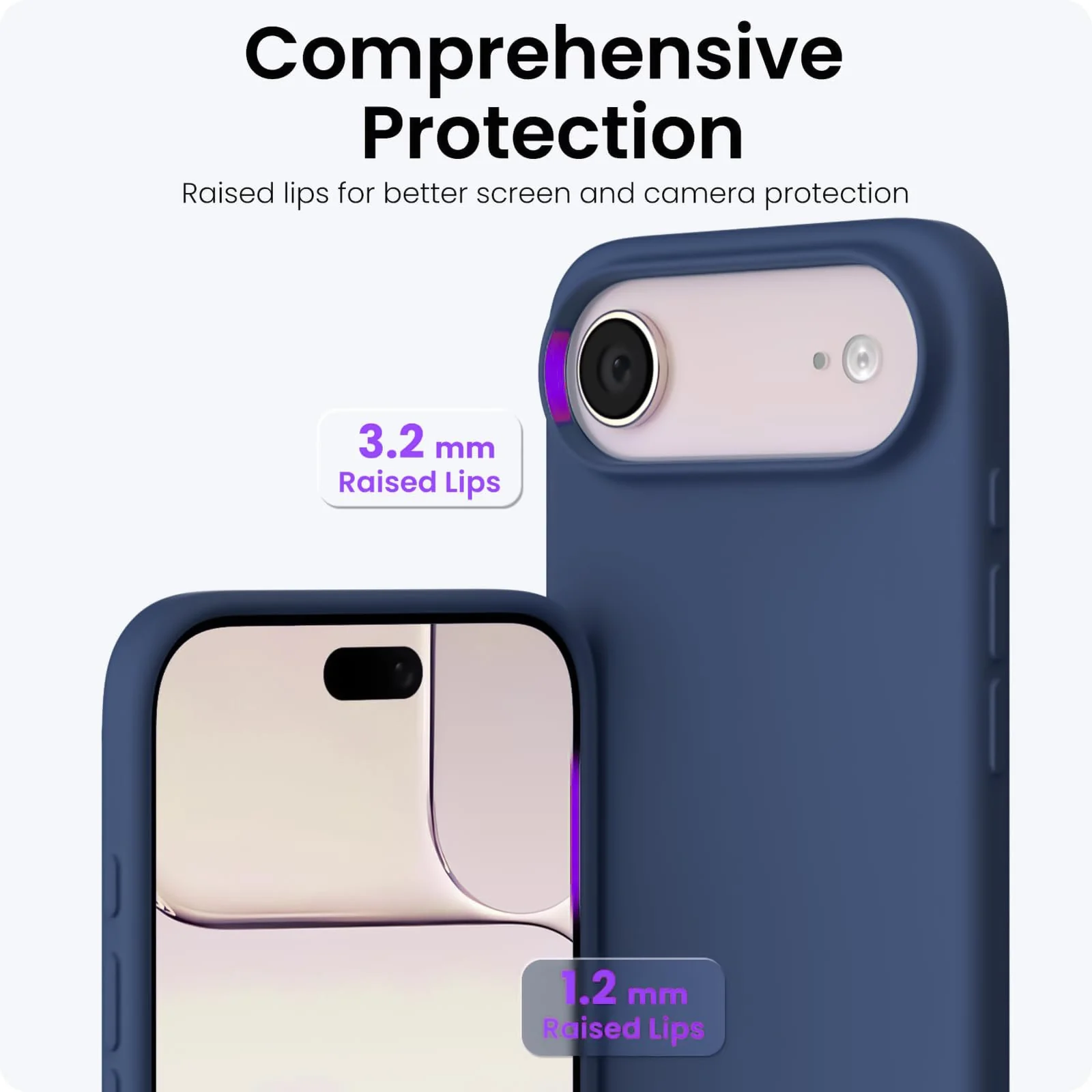 DL3 Mobilak Liquid Silicone Protective Case for iPhone 17 Air 6.5-Inch with Microfiber Lining and Shockproof Design - Blue