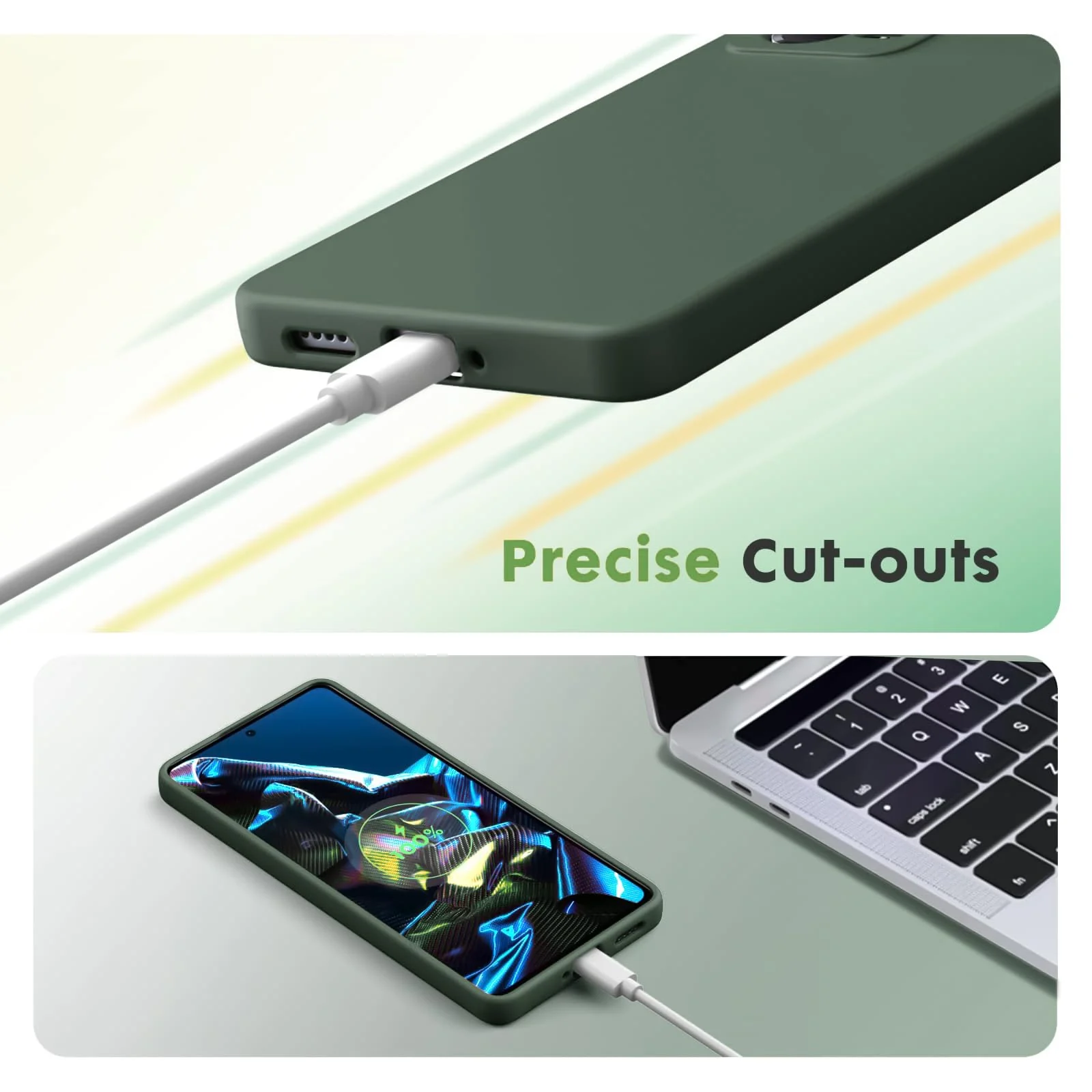 DL3 Mobilak Silicone Protective Case for POCO X5 Pro 5G, Shock-absorbing protection, Scratch-resistant surface, Soft microfiber lining - Green