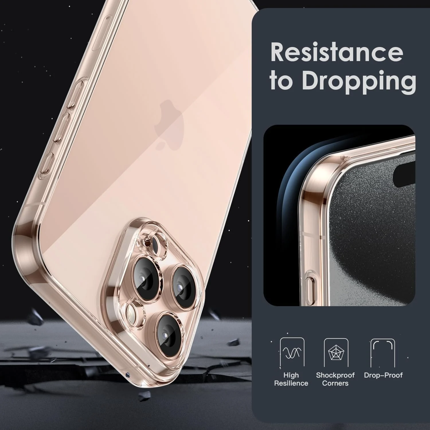 DL3 Mobilak Camera Protective Case Compatible with iPhone 16 Pro 6.3-Inch, Mobile Phone Case iPhone 16 Pro Thin Soft Silicone Anti-Yellow Protective Case - Clear