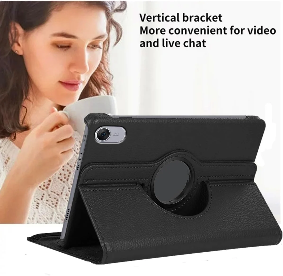 DL3 Mobilak Protective Cover for Huawei MatePad 11.5 - inch Released 2023, 360° Rotatable Smart Stand, Leather Folio Flip Cover with Multi-Angle Viewing, Auto Wake Sleep - Black