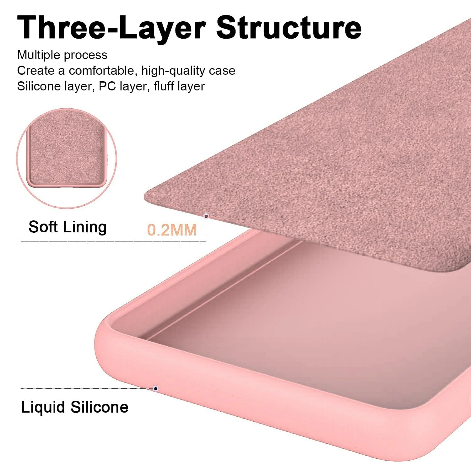DL3 Mobilak Soft Silicone Protective Case for POCO X5 Pro 5G with Microfiber Lining and Shockproof Design - Pink Sand