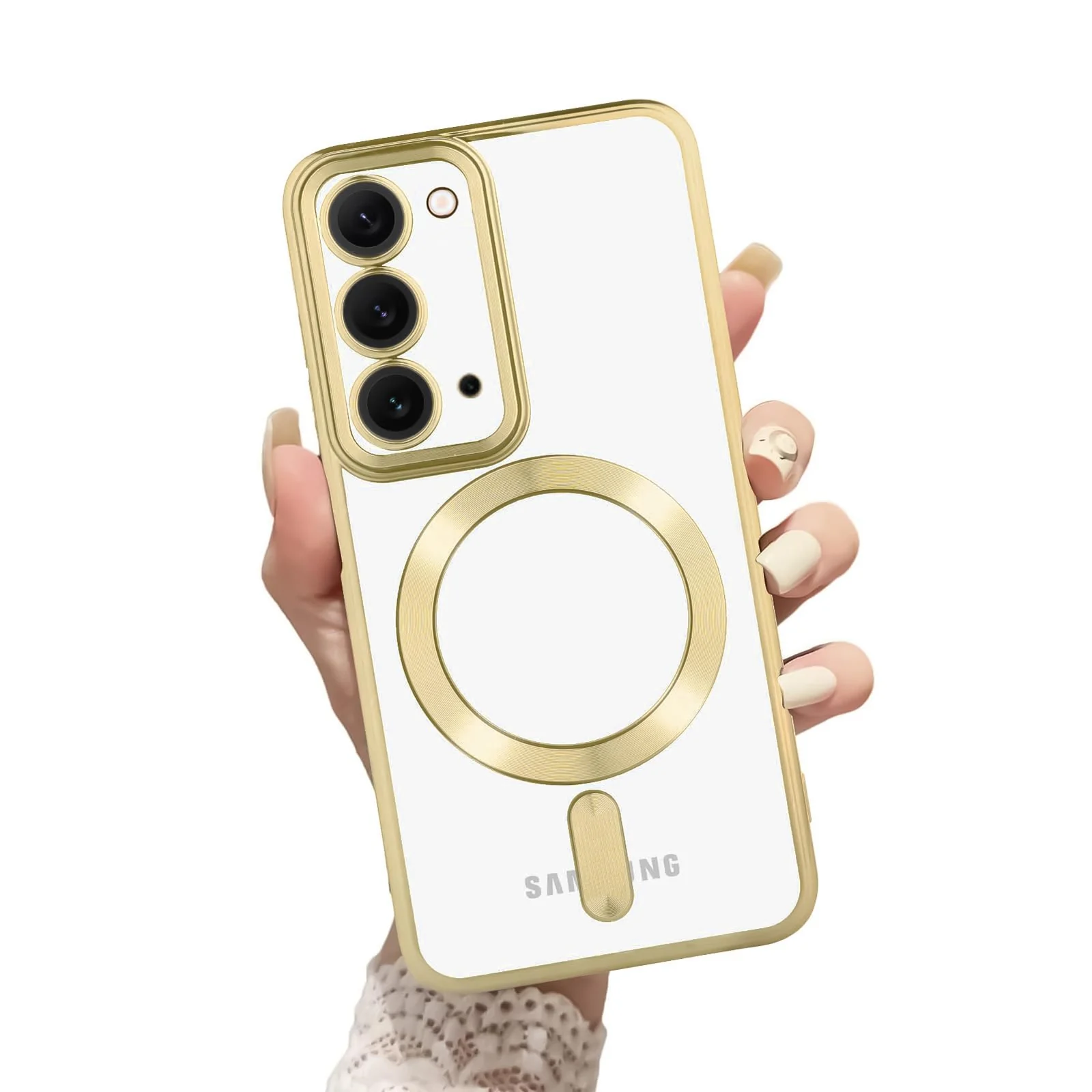 DL3 Mobilak Clear MagSafe-Compatible Magnetic Case for Samsung Galaxy Note 20 with Camera Protection and Shockproof Design - Gold