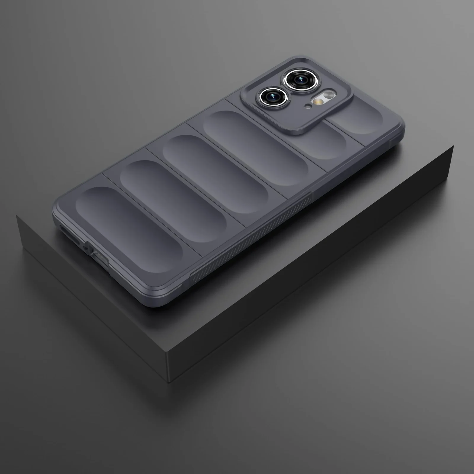 DL3 Mobilak Soft Silicone Protective Case for Motorola Edge 40 5G with Camera Protection and Shockproof Design - Dark Gray
