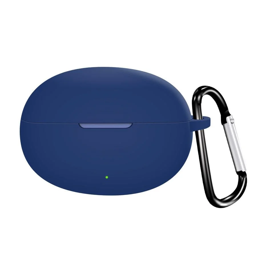 DL3 Mobilak Silicone Cover Case Compatible with realme Buds Air 5 Portable Protective Case Cover With Keychain - Blue