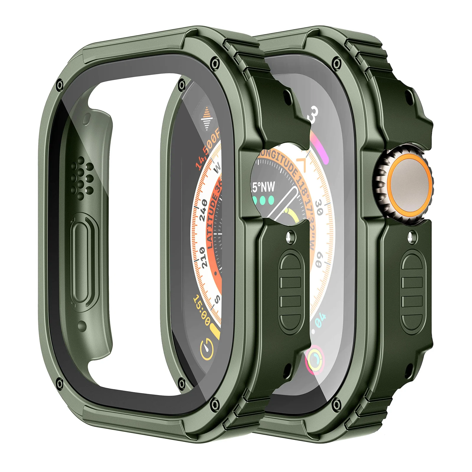 DL3 Mobilak Case Rugged For Apple Watch Ultra 2 / Ultra 49mm with Screen Protector, Durable Military Grade Quattro Pro Series Drop-Proof Protective Cover Full Coverage Shock-Proof Bumper