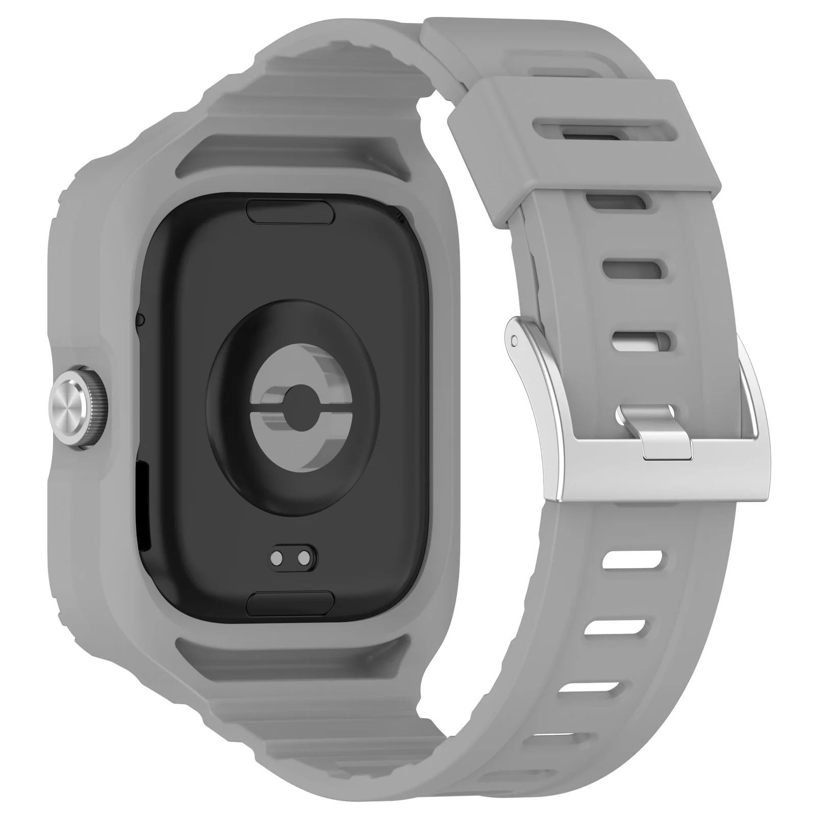 DL3 Mobilak Strap With Cover Compatible with Xiaomi Redmi Watch 4, Silicone Sport Band Replacement Watchband with Bumper Case for Redmi Watch 4, Adjustable Wristband - Gray