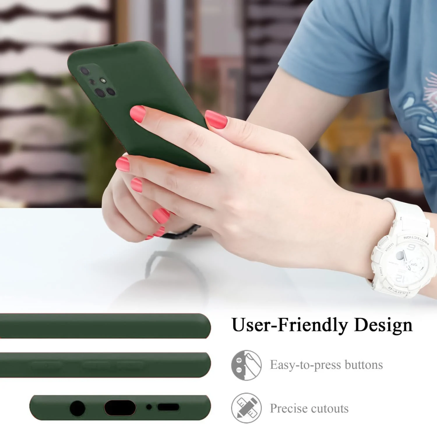 DL3 Mobilak Silicone Protective Case for Samsung Galaxy A71, Shock-absorbing protection, Scratch-resistant surface, Soft microfiber lining - Green