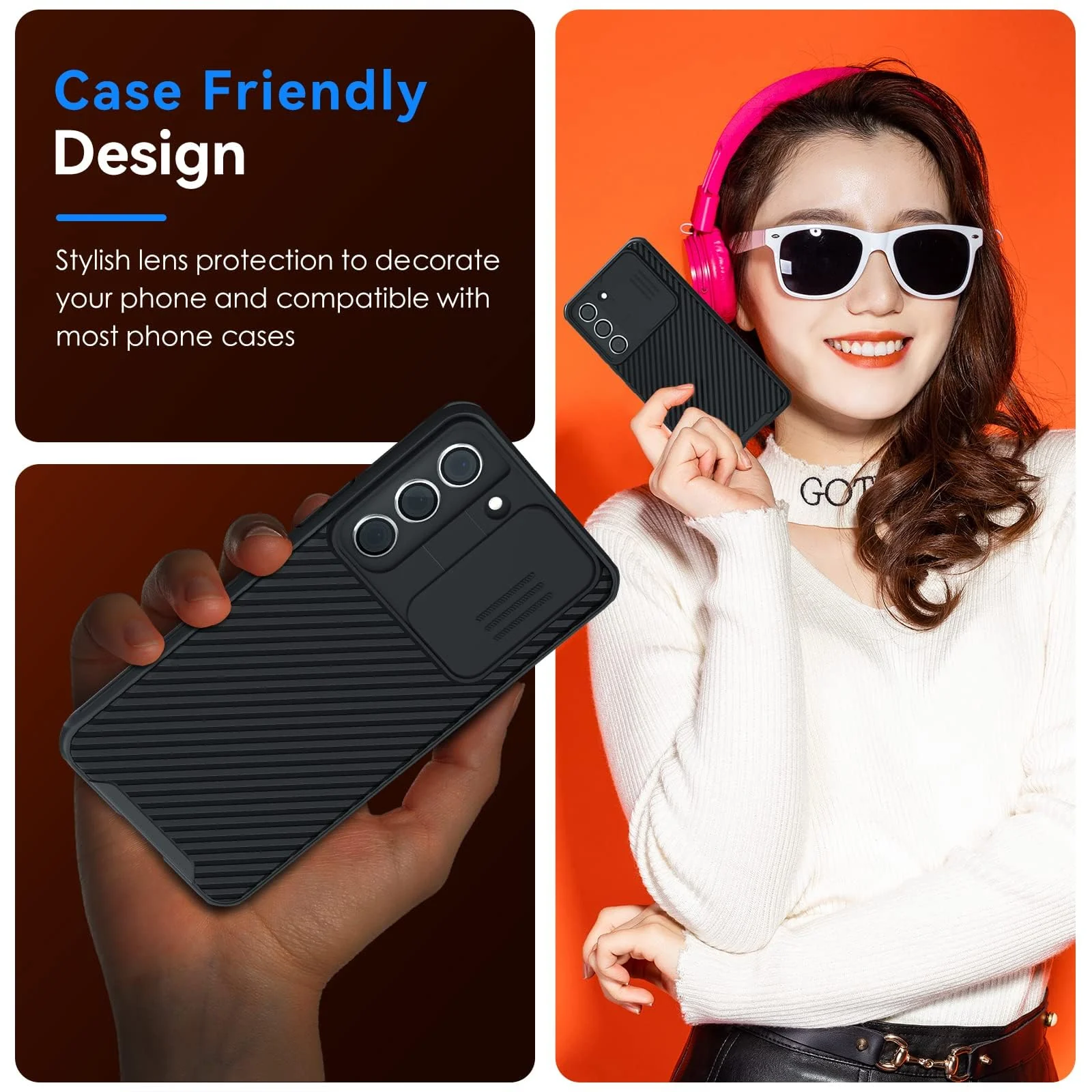 DL3 Mobilak Camera Lens Protector for Samsung Galaxy S24 / S23 / S23 Plus, Ultra HD Anti-Scratch Tempered Glass 9H with Aluminium Alloy Ring, Full Cover Protector Camera [Not for S24+] - Gray